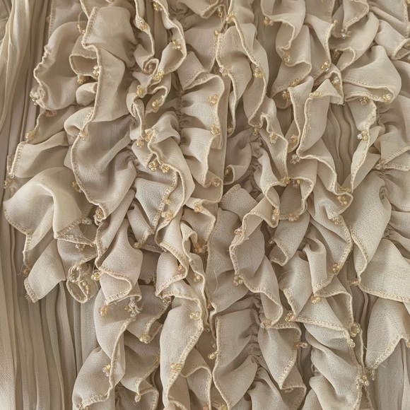 Ruffed tan colored blouse - Picture 2 of 2